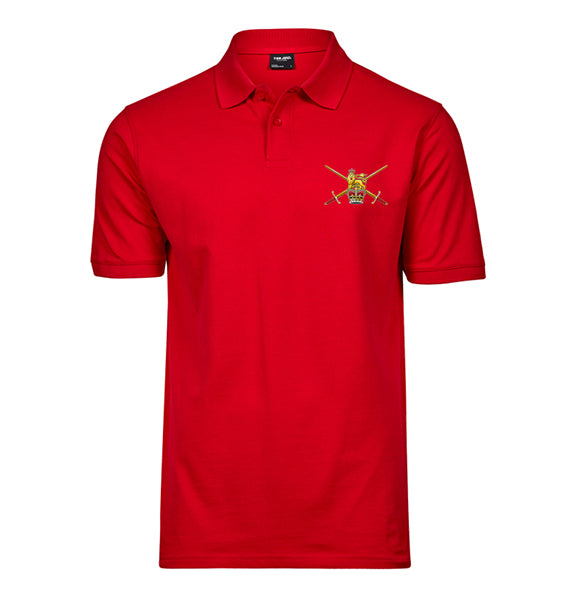 Military Embroidered Polo Shirt - Red
