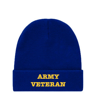 Army Veteran Embroidered Beanie Hat