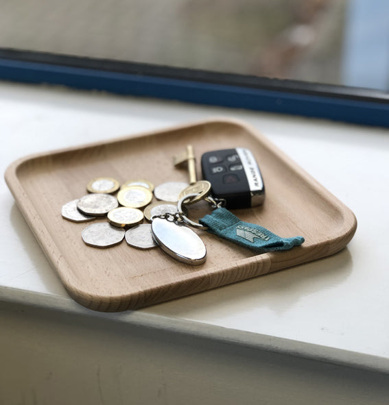 Solid Wooden Square Tray - Coin, Key, Watch, Ring Tidy Tray