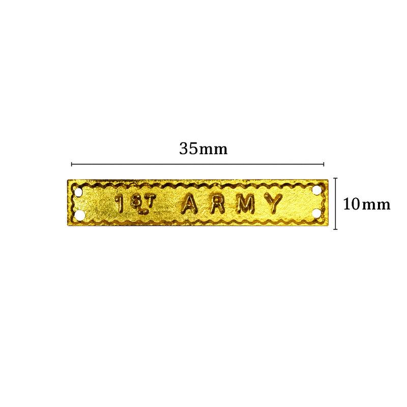 1st Army WW2 ribbon bar with measurements 35mm x 10mm