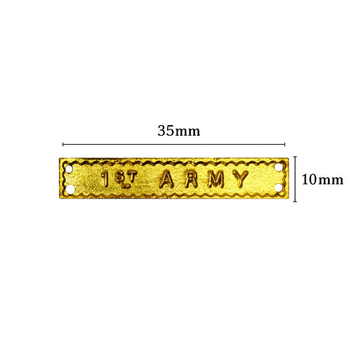 1st Army WW2 ribbon bar with measurements 35mm x 10mm