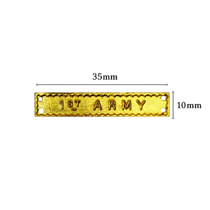 1st Army WW2 ribbon bar with measurements 35mm x 10mm