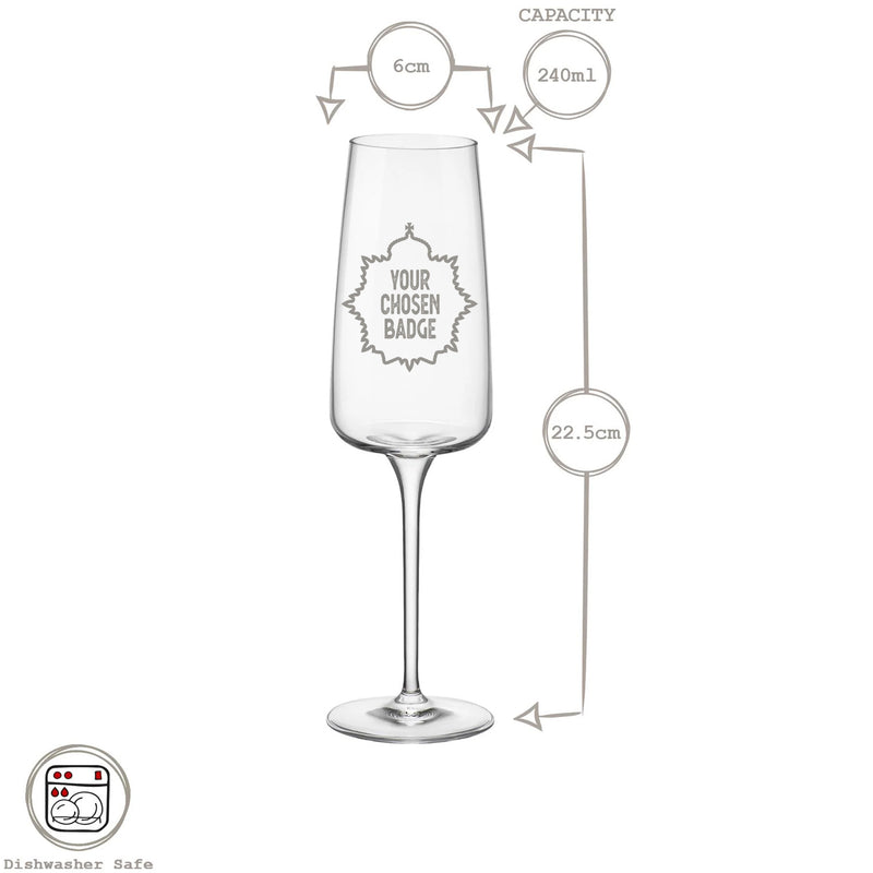 Military Engraved Champagne Flute – Bormioli Rocco Nexo 240ml