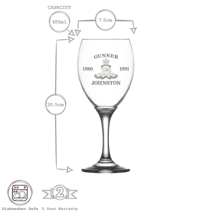 Military Engraved Red Wine Glass – LAV Empire 455ml