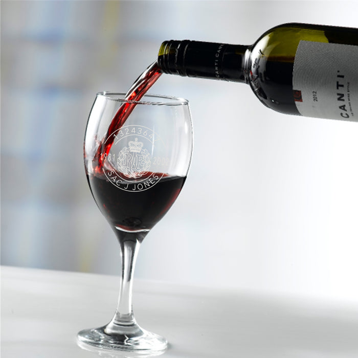 Military Engraved Red Wine Glass – LAV Empire 455ml