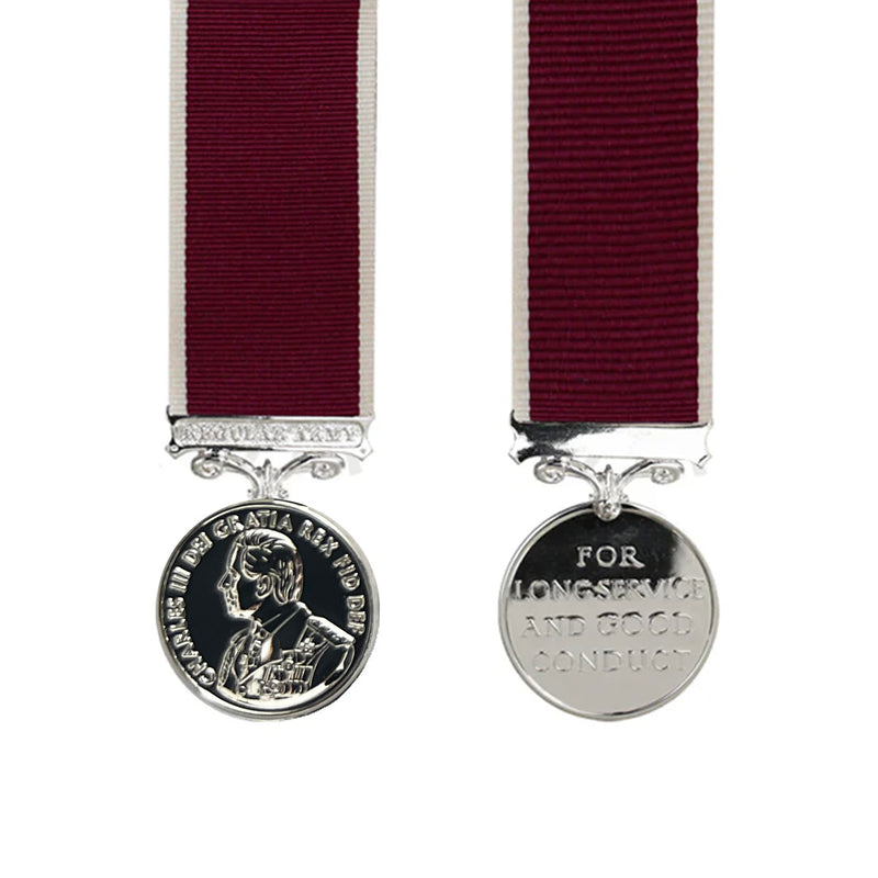 King Charles III Army Long Service & Good Conduct Miniature Medal CIIIR