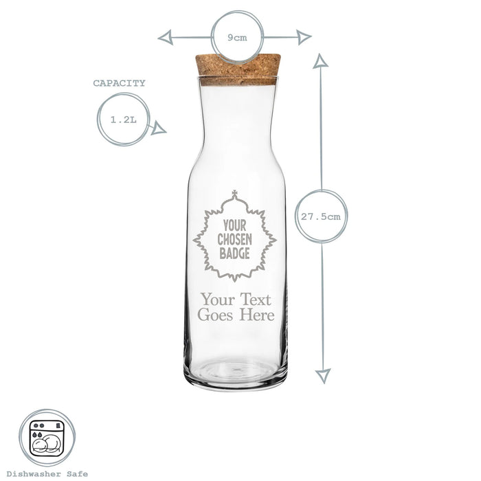 Military Engraved Glass Water Carafe – Bormioli Rocco Aquaria 1.2L