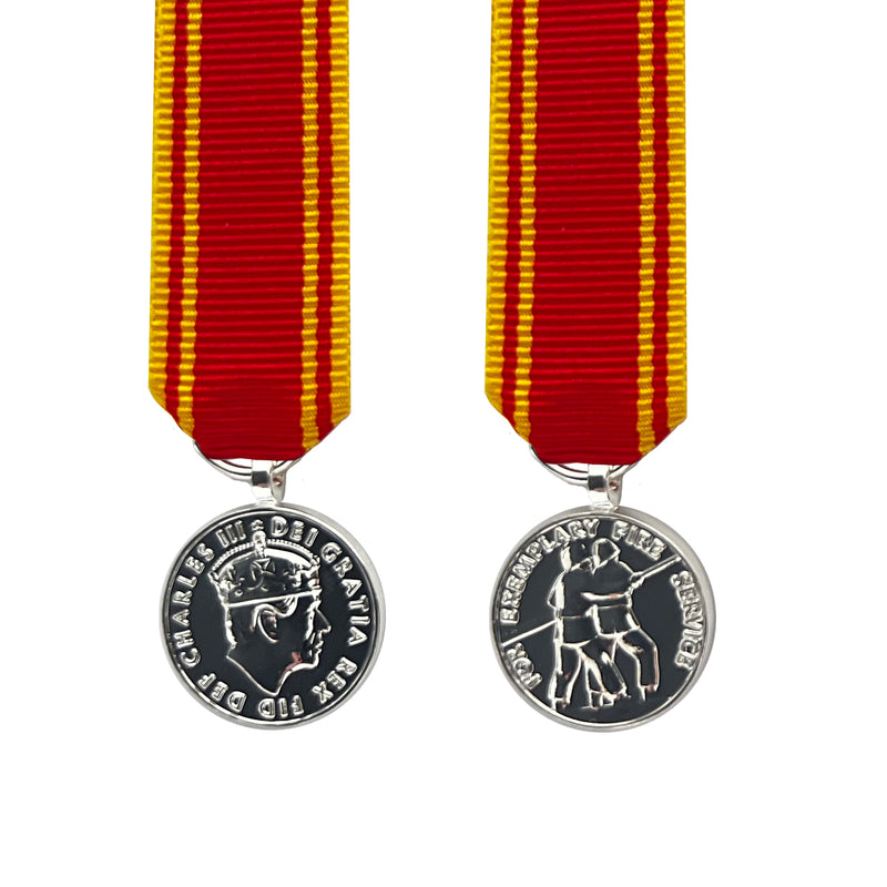 King Charles III Fire Service Long Service Miniature Medal