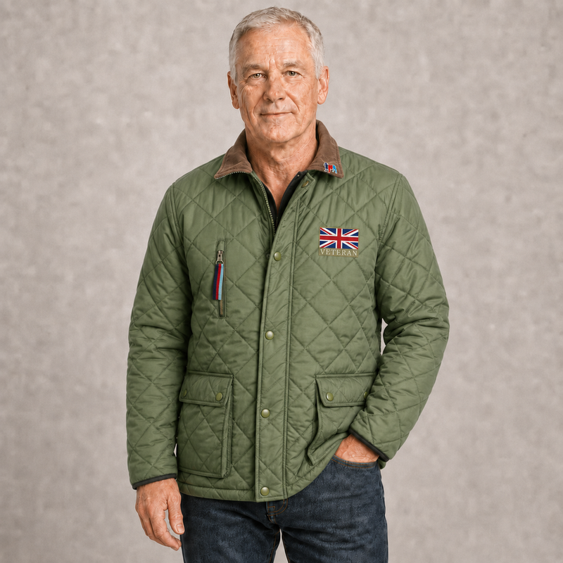 Cheltenham Quilted Jacket with Printed Military Badge