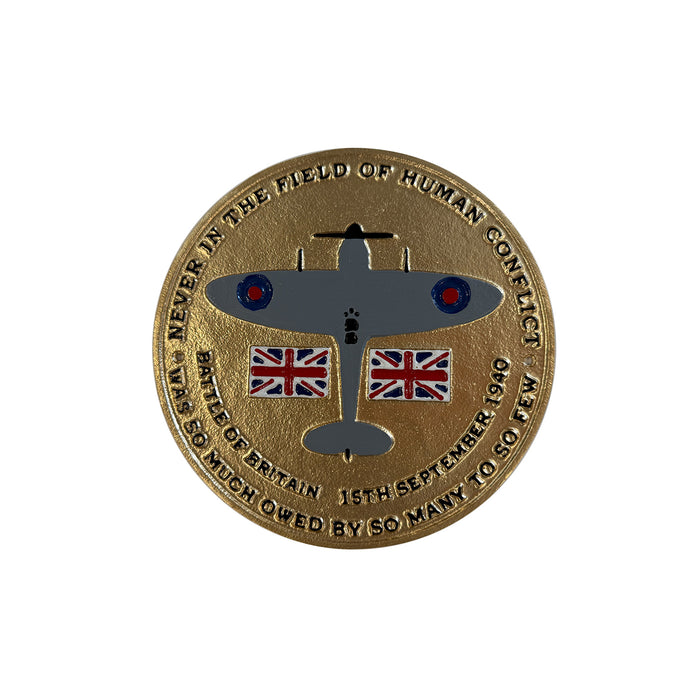 Battle of Britain Wall Plaque (Spitfire Design) – Cast Aluminium, 24cm
