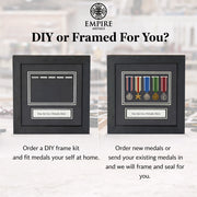 military medal frame for 5 medals real glass front