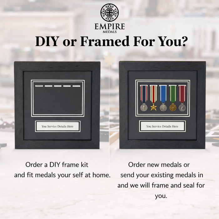 military medal frame for 5 medals real glass front