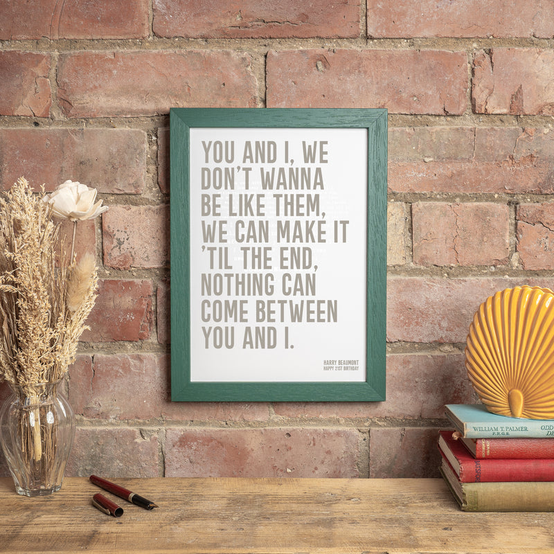 Custom Lyric Print