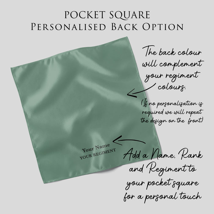 Custom Mercian Regiment pocket square with personalised name and rank