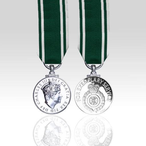 King Charles III Ambulance Service Long Service miniature medal with ribbon