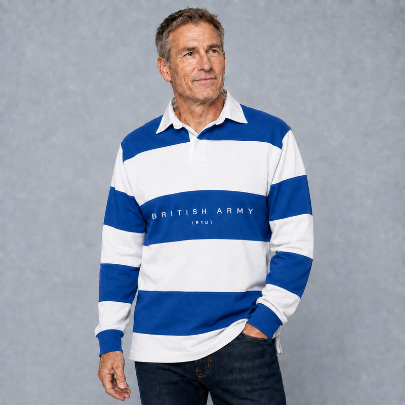 Personalised Military Sewn Stripe Rugby Shirt
