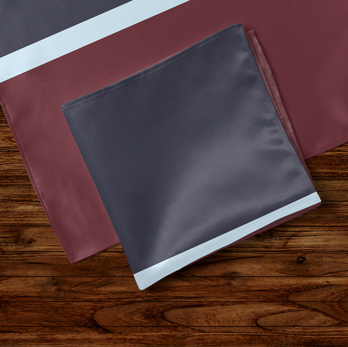 Smooth satin texture of Royal Air Force pocket square – fabric detail