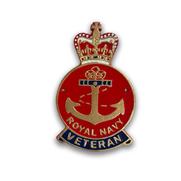 Royal Navy Veteran Badge Wall Plaque – Cast Aluminium (Indoor/Outdoor)