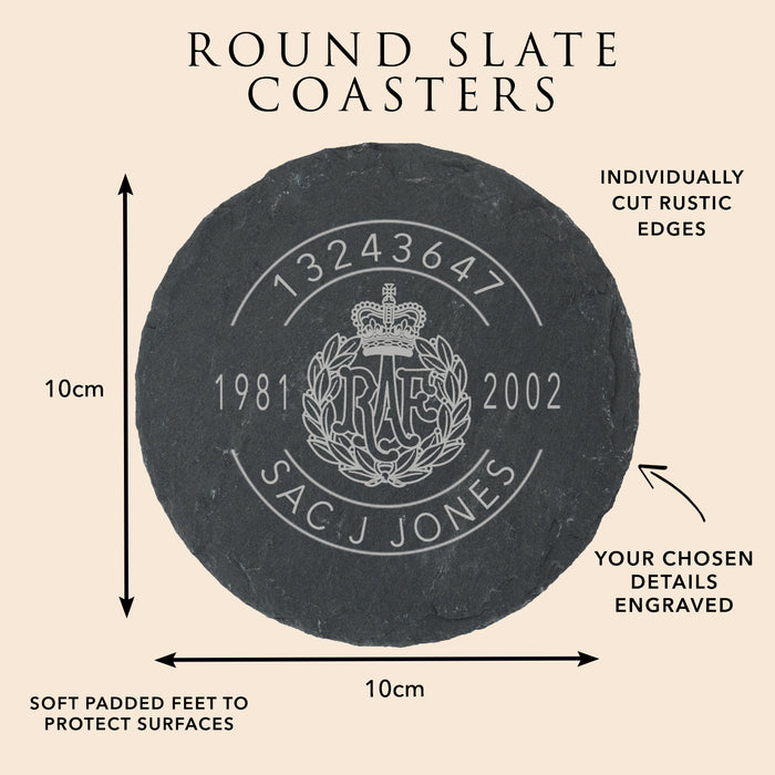 Modern Military Engraved Slate Drinks Coaster