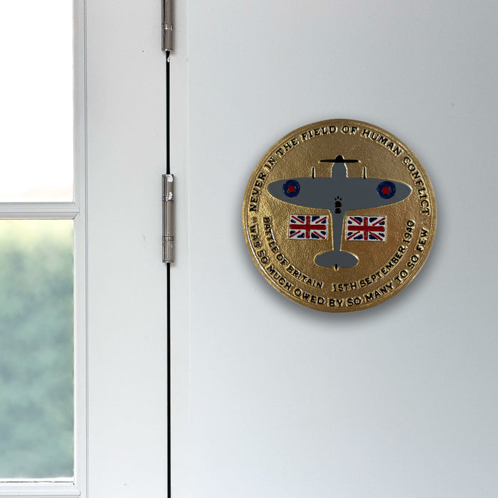 Battle of Britain Wall Plaque (Spitfire Design) – Cast Aluminium, 24cm
