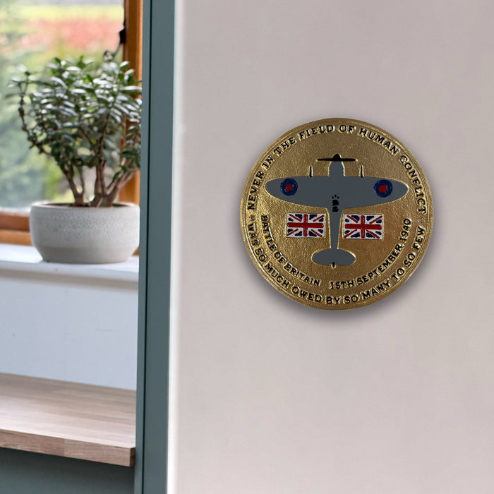 Battle of Britain Wall Plaque (Spitfire Design) – Cast Aluminium, 24cm