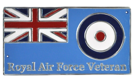 RAF Veteran Plaque – Cast Aluminium Royal Air Force Veteran Wall Plaque (30cm)