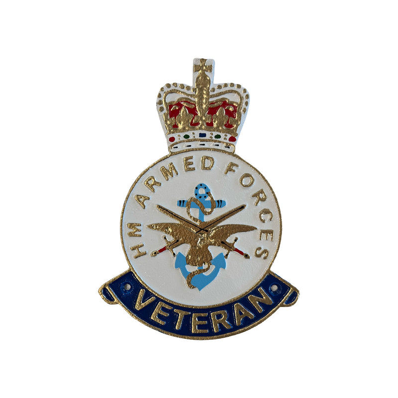 HM Armed Forces Veteran Badge Wall Plaque – Cast Aluminium (Indoor/Outdoor)