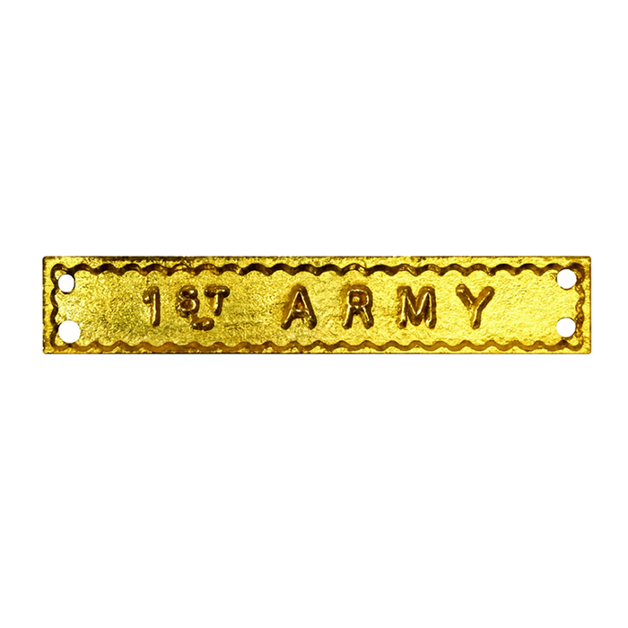 WW2 1st Army brass medal ribbon bar on white background