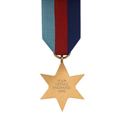 World War II British Army medal bar with service deatils engraved