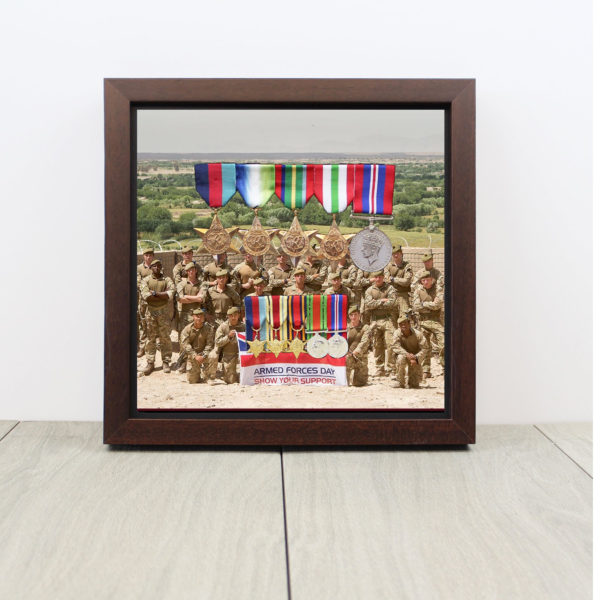 Photo Background Medal Display Case for Full Size & Miniature Medals ...