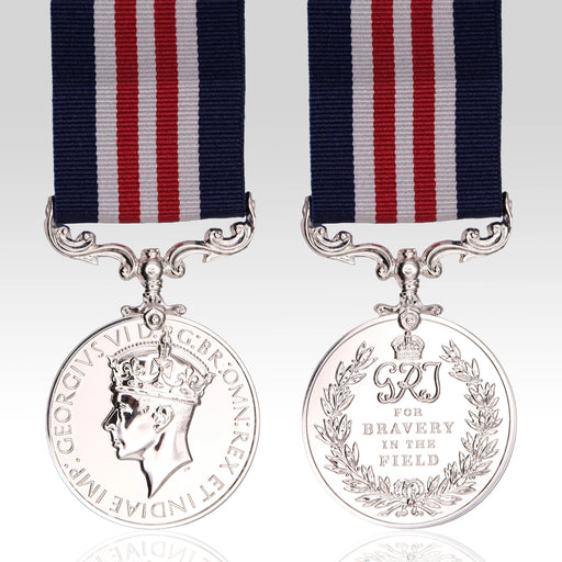 Military Medal George VI Second World War full-size medal with striped ribbo