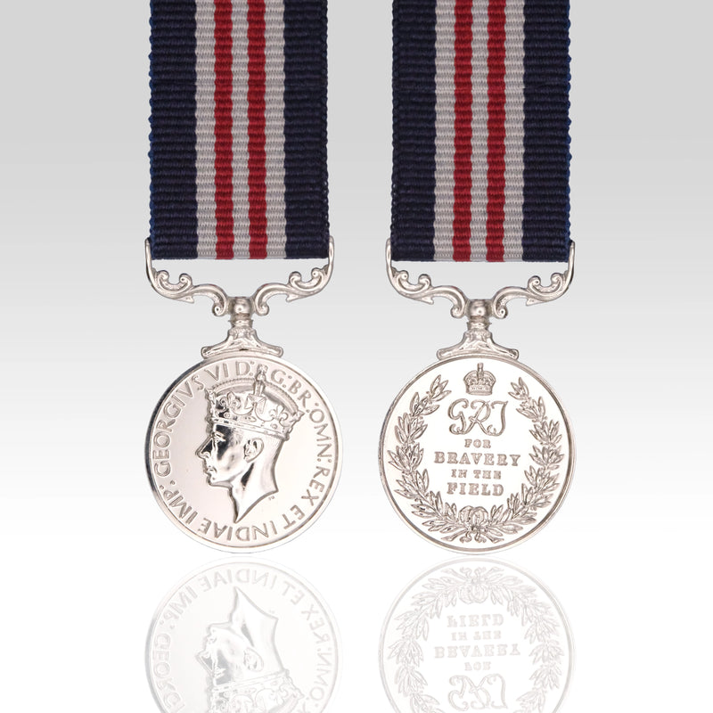 Military Medal George VI Second World War miniature with striped ribbon