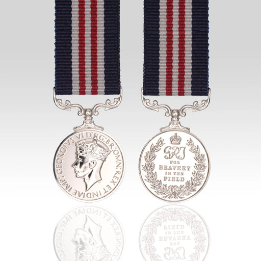 Military Medal George VI Second World War miniature with striped ribbon