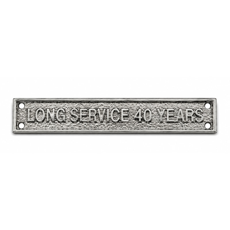 Police Fire and Ambulance 40 Year Long Service full size silver medal bar
