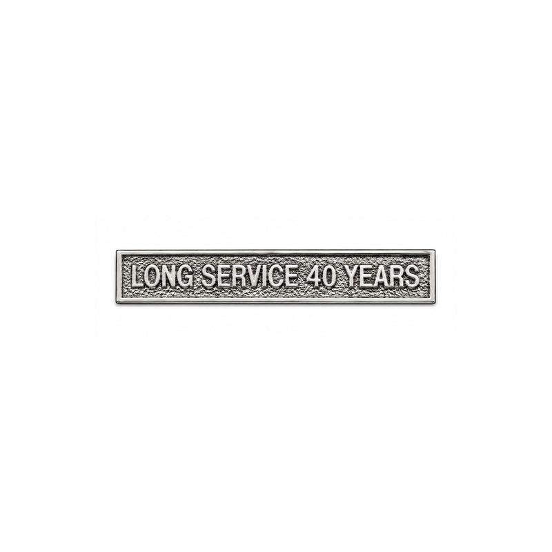 Police Fire and Ambulance 40 Year Long Service miniature silver medal bar