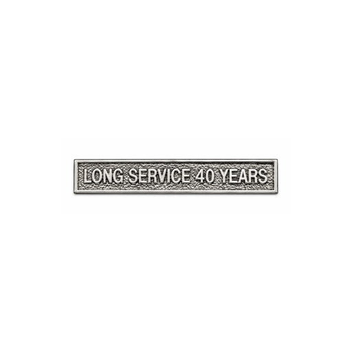 Police Fire and Ambulance 40 Year Long Service miniature silver medal bar