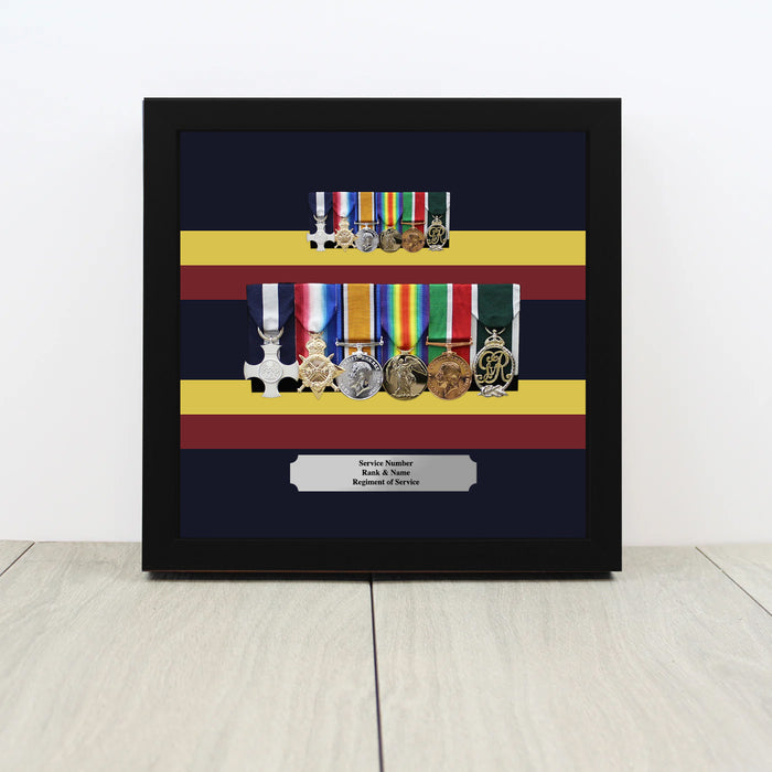 REME Full-Size & Miniature Medal Display – Mounted Medal Sets (Large Square Format)