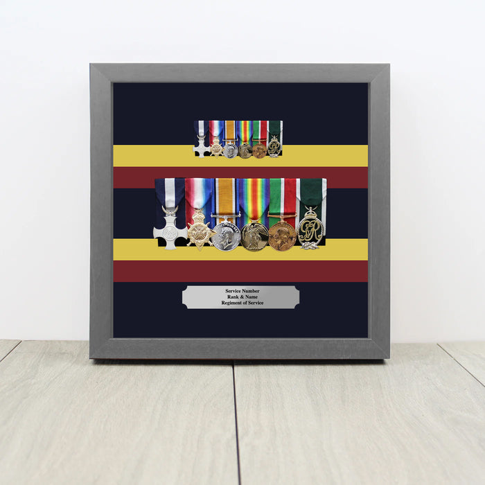REME Full-Size & Miniature Medal Display – Mounted Medal Sets (Large Square Format)