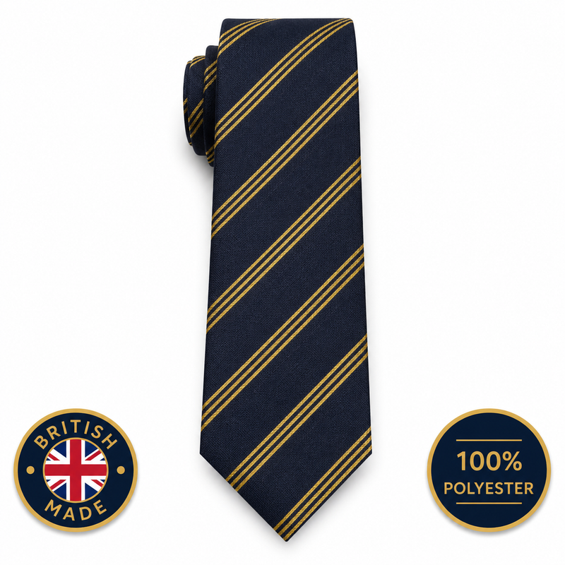 Royal British Legion Polyester Stripe Tie – Navy & Gold