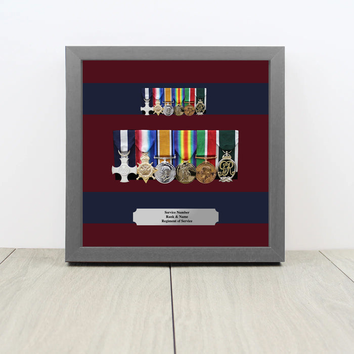 Royal Engineers Medal Display Case – Full Size & Miniature Mounted Medals Frame (Stable Belt Backing)