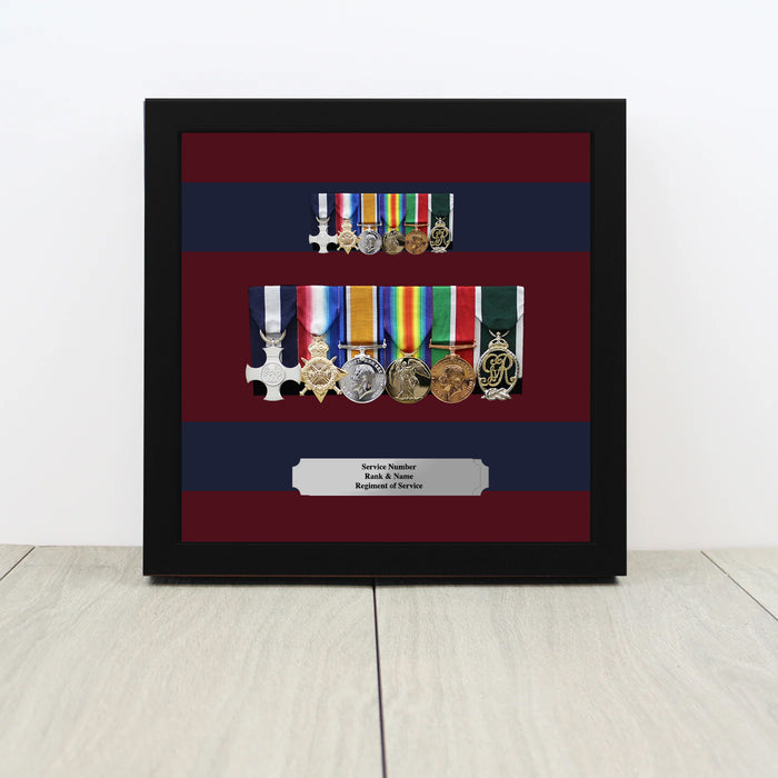 Royal Engineers Medal Display Case – Full Size & Miniature Mounted Medals Frame (Stable Belt Backing)