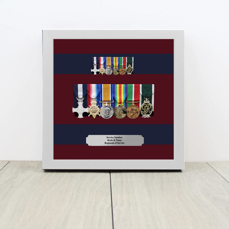 Royal Engineers Medal Display Case – Full Size & Miniature Mounted Medals Frame (Stable Belt Backing)