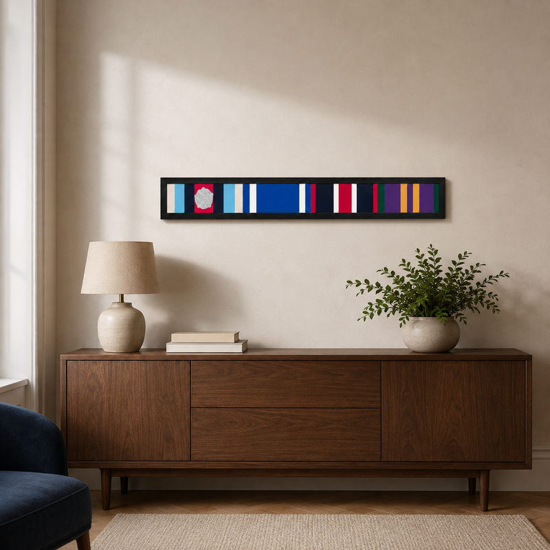 Personalised Four Medal Ribbon Bar Framed Art
