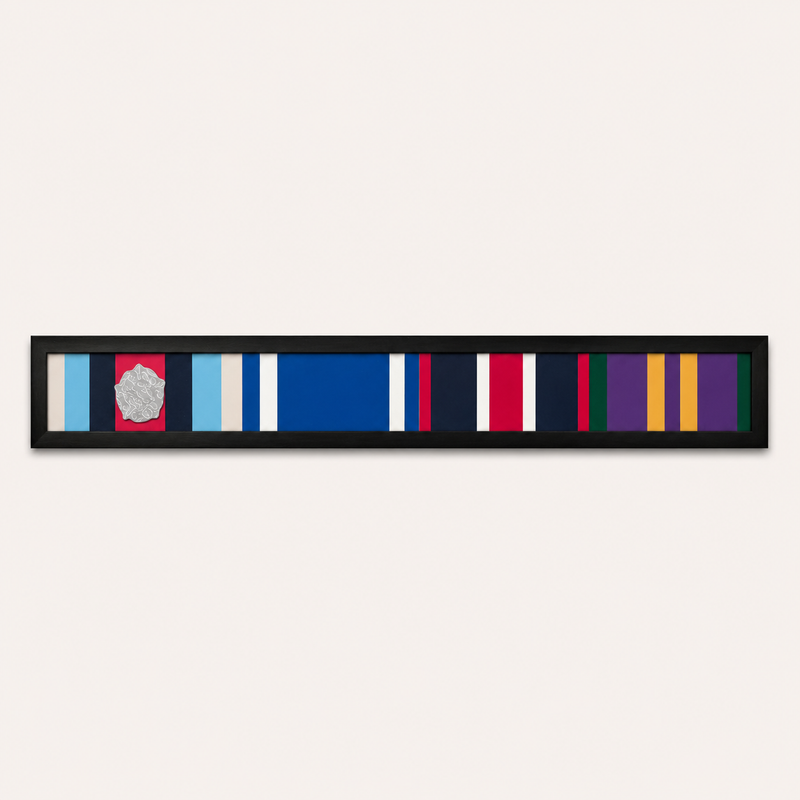 Personalised Four Medal Ribbon Bar Framed Art