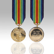 British Victory Medal 1914–1919 miniature with double-rainbow ribbon
