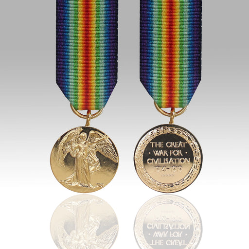 British Victory Medal 1914–1919 miniature with double-rainbow ribbon