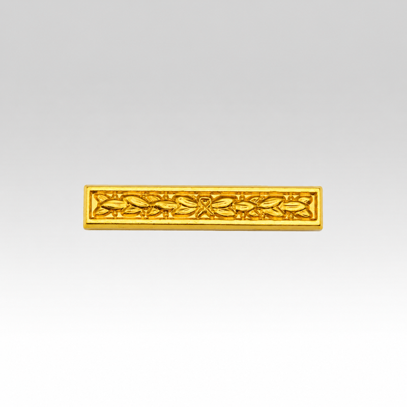 wider service gold 2nd award bar in silver on a white background