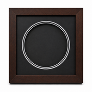 Empty dark wood WW1 Memorial Plaque display frame with black mount and circular opening
