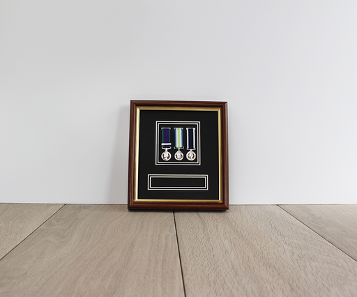 3 miniature medal display frame handmade UK