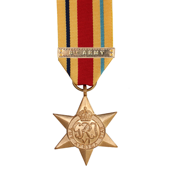 WW2 Africa Star Medal with 8th Army Clasp